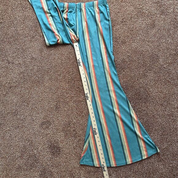 Fashion Express Pants Women’s Lg Super Flare Striped NWOT Western Boho - Picture 7 of 8